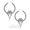 Blue Banana Alien Skull Plug Hoop Earrings (Silver) -Unique Clothing&Accessories 149716