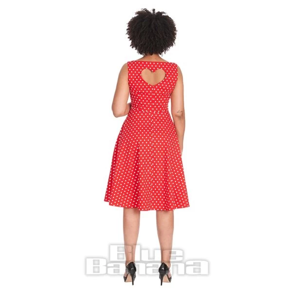 Banned Polka Dot Swing Day Dress (Red) 5 Banned Polka Dot Swing Day Dress (Red) - Image 3