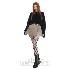 Banned Flash Skirt (Beige/Black) -Unique Clothing&Accessories 1a63bfdae2f338be1cc8cd655798