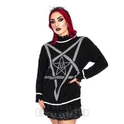 Jawbreaker Pentagram Star Oversized Jumper (Black)