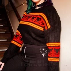 Jawbreaker Intarsia Hell Kitten Jumper (Black) -Unique Clothing&Accessories 1bcbb1f7a3bfa98b84c5892b578f jawbreaker intarsia jumper