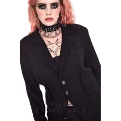 Jawbreaker Raw Edges Blazer Coat (Black) -Unique Clothing&Accessories 1cfceb735e311532382a78aa3376