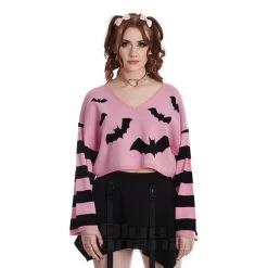 Banned Annabelle Bats Jumper (Black/Pink)