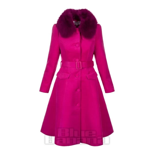 Bleeding Heart Fur Collar Coat (Pink) 3 Bleeding Heart Fur Collar Coat (Pink)