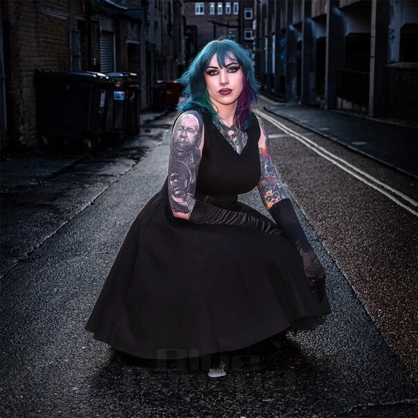 Bleeding Heart Sleeveless Skater Dress (Black) 6 Bleeding Heart Sleeveless Skater Dress (Black) - Image 4