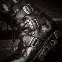 New Rock M.107-S2 Reactor Demon Flame Calf Boots (Black) -Unique Clothing&Accessories 27094ace3d6b69050894b5e3396f newrock reactor boot closeup