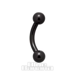 Blue Banana Black Titanium 1.6mm Curved Barbell (Black) 8 Blue Banana Black Titanium 1.6mm Curved Barbell (Black) -Unique Clothing&Accessories 27434 b