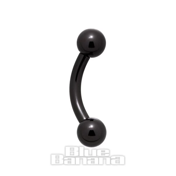 Blue Banana Black Titanium 1.6mm Curved Barbell (Black) 5 Blue Banana Black Titanium 1.6mm Curved Barbell (Black) - Image 3