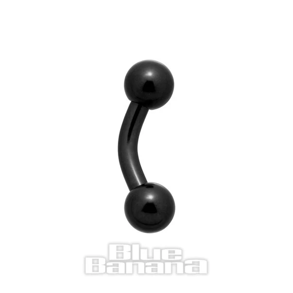 Blue Banana Black Titanium 1.6mm Curved Barbell (Black) 6 Blue Banana Black Titanium 1.6mm Curved Barbell (Black) - Image 4