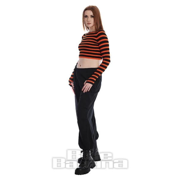 Banned Frances Stripe Jumper (Orange/Black) 4 Banned Frances Stripe Jumper (Orange/Black) - Image 2