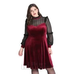 Hell Bunny Bonnie Dress (Burgundy) -Unique Clothing&Accessories 2fb478f2dfa699369566023c38e7