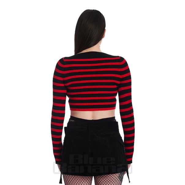 Banned Frances Stripe Jumper (Red/Black) 8 Banned Frances Stripe Jumper (Red/Black) - Image 6