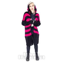 Heartless Willa Striped Cardigan (Black/Pink) -Unique Clothing&Accessories 37aecc5e6f53776a5530ecfc0bf5 151786 e
