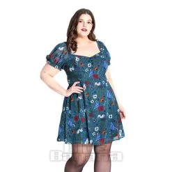 Hell Bunny Sianna Mini Dress (Teal Blue) -Unique Clothing&Accessories 385843899ee242d59c0367e78592