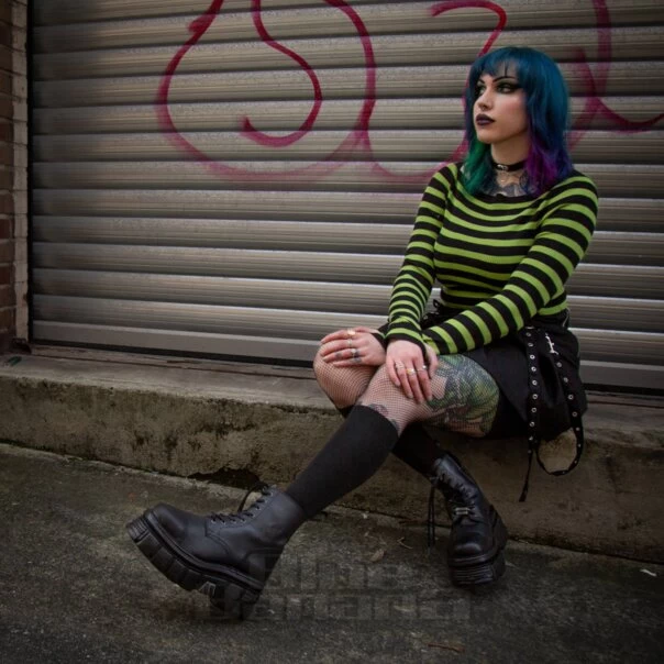 Banned Frances Stripes Jumper (Green/Black) 5 Banned Frances Stripes Jumper (Green/Black) - Image 3