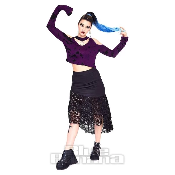 Jawbreaker Tie Dye Cold Shoulder Jumper (Purple) 4 Jawbreaker Tie Dye Cold Shoulder Jumper (Purple) - Image 2