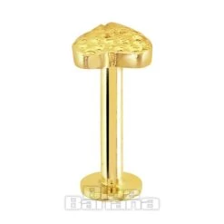 Blue Banana Hammered Heart 9 Ct Gold 1.2 X 6mm/8mm Labret (Gold) -Unique Clothing&Accessories 3d180aded8465fd0718acb6aadf1