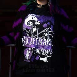 Nightmare Before Christmas Halloween Town T-Shirt (Black/Purple) -Unique Clothing&Accessories 3dc98080f53e58864f7858b241a6 nbx purple top 2