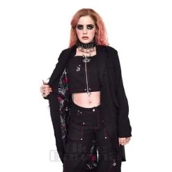 Jawbreaker Raw Edges Blazer Coat (Black) -Unique Clothing&Accessories 3faf6c6dc246e22c08628878ed65