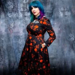 Bleeding Heart Red Flower Dress (Black) 11 Bleeding Heart Red Flower Dress (Black) -Unique Clothing&Accessories 3ffc8a3a79c253452c84cbe8fbe5 bh poppy dress 2