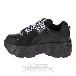 KOI FOOTWEAR Koi Ricta Flip Chunky Sole Trainers (Black/White) -Unique Clothing&Accessories 49ee3dd052516088c0f04a857b6c