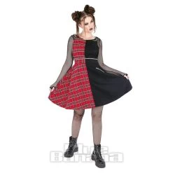 Heartless Into The Void Pinafore Dress (Black/Red)