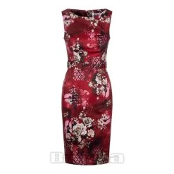 Bleeding Heart Floral Dress (Red/Beige)