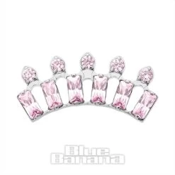 Blue Banana Polished Titanium Rose Curve Threadless Top (Silver)