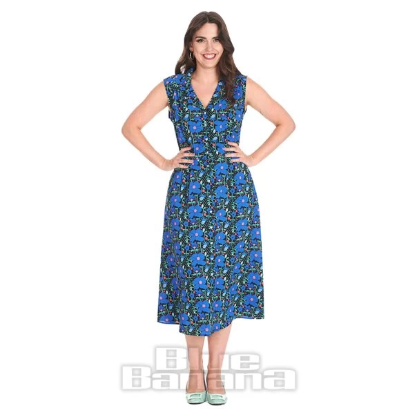 Banned Flower Power Dress (Blue) 3 Banned Flower Power Dress (Blue)