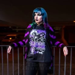 Nightmare Before Christmas Halloween Town T-Shirt (Black/Purple) -Unique Clothing&Accessories 54fae6a88cea65f2d7ee1a4838c2 nbx purple top