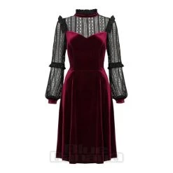 Hell Bunny Bonnie Dress (Burgundy) -Unique Clothing&Accessories 57938fe41f5ff82c6ac5cbcb600d