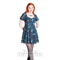 Hell Bunny Sianna Mini Dress (Teal Blue) -Unique Clothing&Accessories 5930124b1c984e2bab6afcd7de67