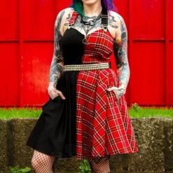 Heartless Dione Tartan Split Dress (Black/Red) -Unique Clothing&Accessories 5ee009b29c2eb3a373f9e2dc711f heartless dione tartan dress 2