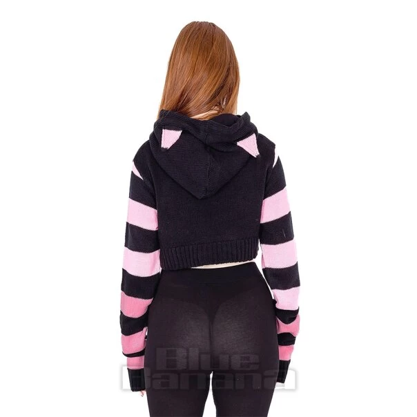 Cupcake Cult Cute Kitty Hoodie (Black/Pink) 5 Cupcake Cult Cute Kitty Hoodie (Black/Pink) - Image 3