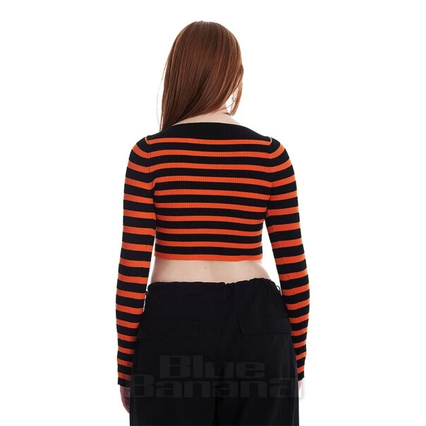 Banned Frances Stripe Jumper (Orange/Black) 6 Banned Frances Stripe Jumper (Orange/Black) - Image 4