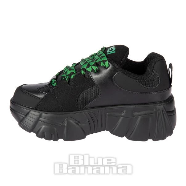 KOI FOOTWEAR Koi Ricta Flip Chunky Sole Trainers (Black/Green) 7 KOI FOOTWEAR Koi Ricta Flip Chunky Sole Trainers (Black/Green) - Image 5