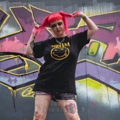 Official Nirvana Smiley Face T Shirt (Black) -Unique Clothing&Accessories 62cf7fa563416fefd31fc5172387