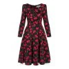 Bleeding Heart Red Cherries Dress (Black) 1 Bleeding Heart Red Cherries Dress (Black) -Unique Clothing&Accessories 6384597b7504a8db0aa5af01aeb2