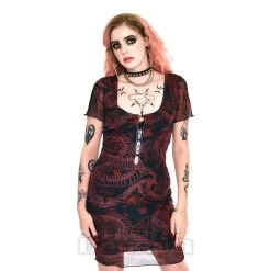 Jawbreaker Skeleton Snake Mesh Dress (Black/Red) -Unique Clothing&Accessories 68f17136a3c6104ae415ab1758bb 150634 b