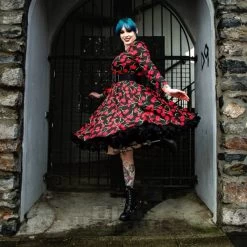 Bleeding Heart Red Cherries Dress (Black) -Unique Clothing&Accessories 6ab18de2c9e25fdeddfa450f5f72 bh cherries dress 3