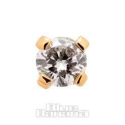 Blue Banana Natural Diamond 18K Gold 2.0mm Threadless Top (Gold)