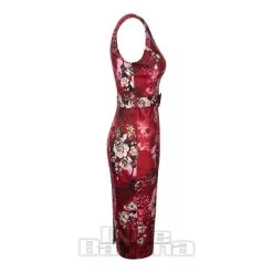 Bleeding Heart Floral Dress (Red/Beige) -Unique Clothing&Accessories 6e58d059c630f73b81ec00687b90