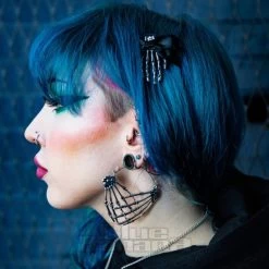 Blue Banana Skeleton Hands Plug Hoop Earrings (Silver) -Unique Clothing&Accessories 755a22f8f1a773dd707741d9abb7 plug hoops skeleton hands