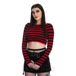 Banned Frances Stripe Jumper (Red/Black)