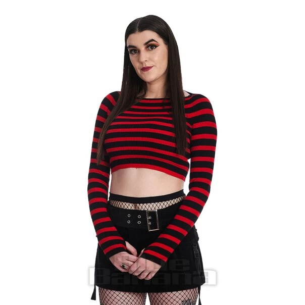 Banned Frances Stripe Jumper (Red/Black) 3 Banned Frances Stripe Jumper (Red/Black)