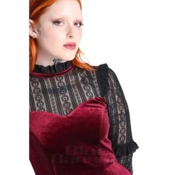 Hell Bunny Bonnie Dress (Burgundy) -Unique Clothing&Accessories 77478a4cd96fcf10cc775fdcf79c