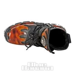 New Rock M.288-S1 Reactor Flame Ankle Boots (Black/Orange) -Unique Clothing&Accessories 79840 m 288 s1 f