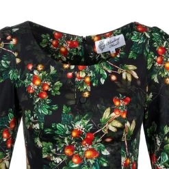 Bleeding Heart Floral Long Sleeve Dress (Black) -Unique Clothing&Accessories 7ad15bbe19b9fe6b6ae560241bfa