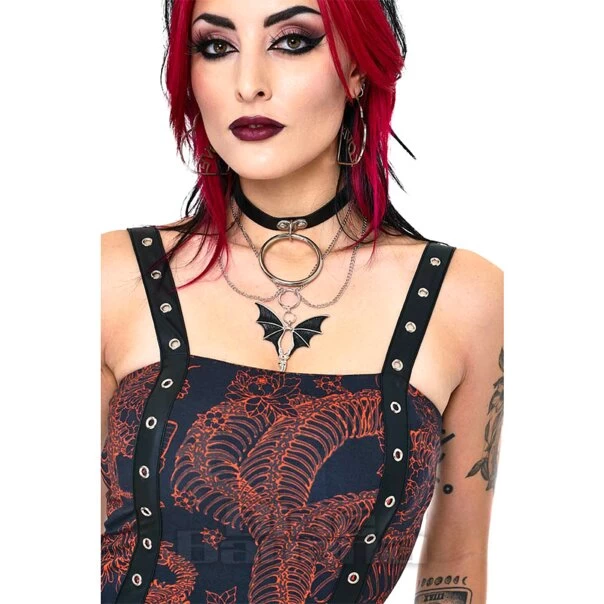 Jawbreaker Skeleton Snake Mini Dress (Black/Red) 7 Jawbreaker Skeleton Snake Mini Dress (Black/Red) - Image 5