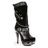 New Rock M.MAG034-C10 Magneto Stiletto Heel Boots (Black)